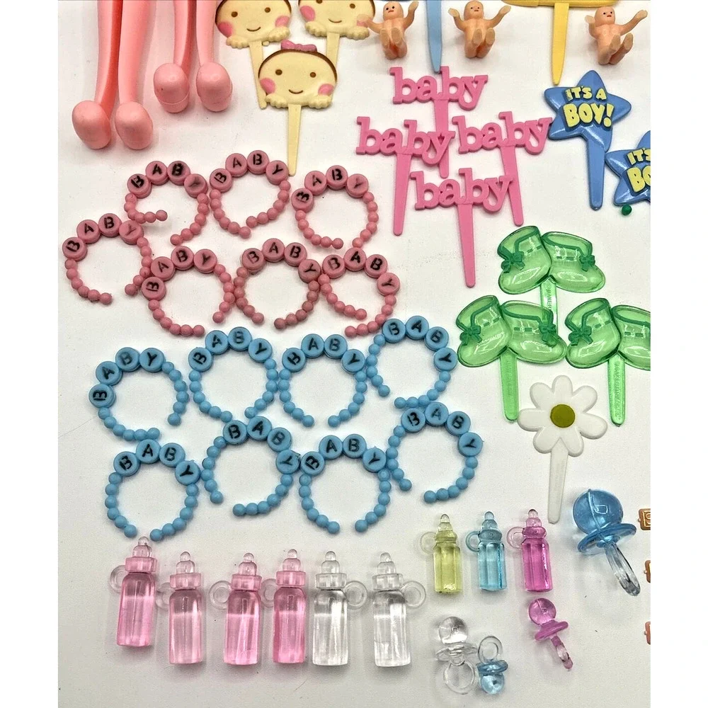 Miscellaneous Lot of Baby Shower Cake Toppers & Decor Party‎ Favors NOS BD6